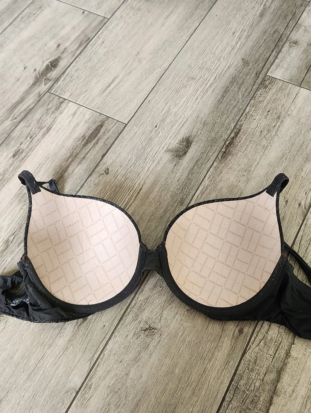 Victoria’s Secret Perfect Coverage Padded Bra 34D Heather Gray Black